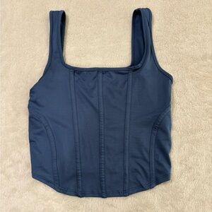 21 Saints Blue Square Summer Night Out Neck Corset Crop Top